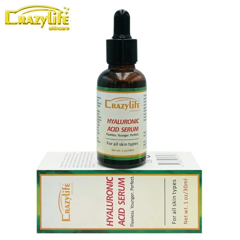 Crazylife 30 ML Anti Aging Face Skin Care Serum Hyaluronic Acid Vitamin C Essence  Whitening Moisturizing Facial Serum