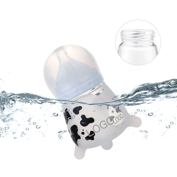 Cow borosilicate baby feeder bottle glass baby bottle anti-colic biberon baby glass feeding bottle