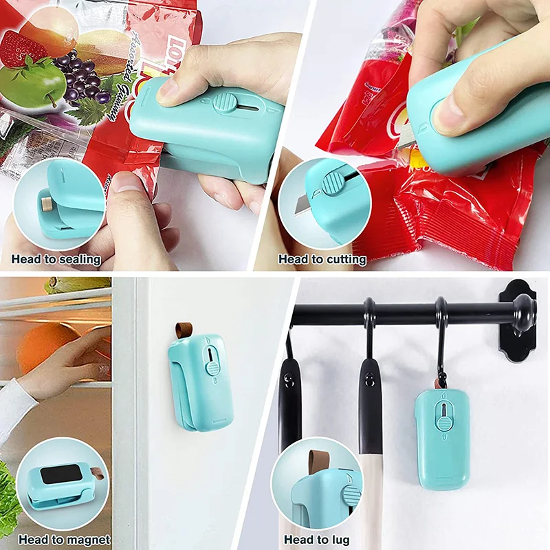 Mini Heat Bag Sealing Machine 2 in 1 Sealer and Cutter Mini Food Sealer Bag Sealer for  food  Chip Snack Storages