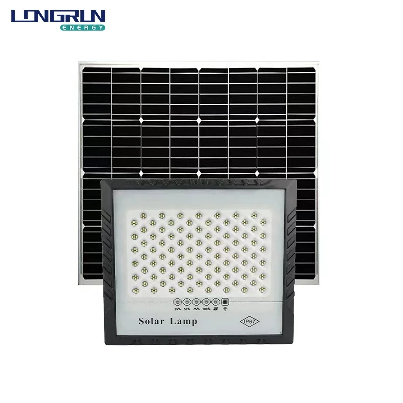 Ultra-bright Solar Flood Light 100W Solar Street Light IP67 Waterproof Solar LED Lights with Remote Control Outdoor