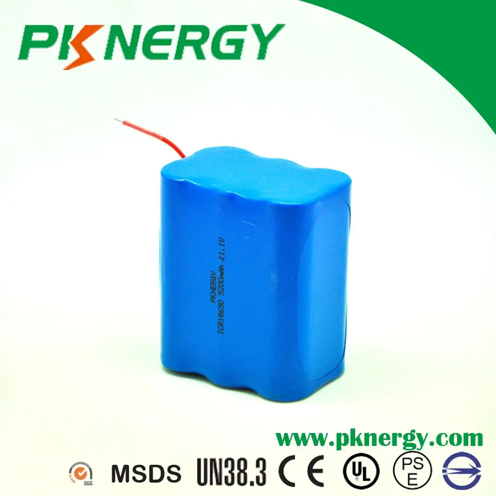 PKNERGY rechargeable 18650 3S2P lithium ion 11.1v 5200mah 6000mah 6700mah li-ion battery pack