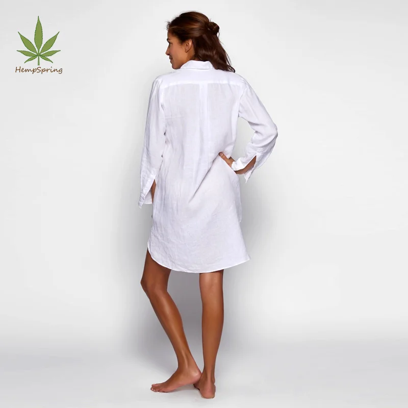 100% linen shirt dress white linen shirt women sustainable linen beach shirt women eco friendly lady blouse camisas