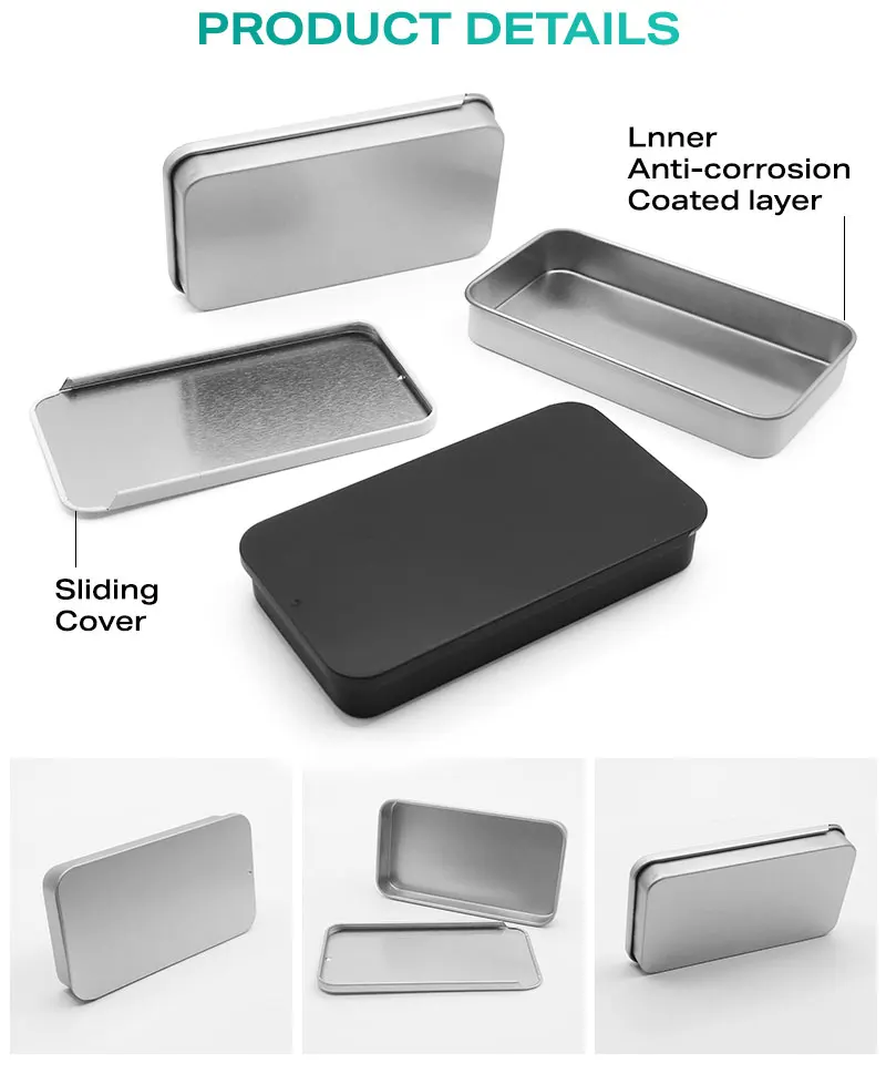 wholesale price metal packing tins can boxes rectangle packing container box for gift empty square boxes