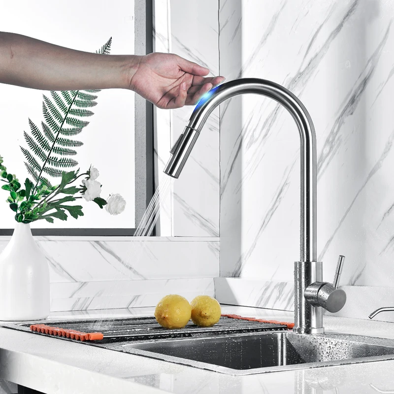 Deck-mounted touch sensor thermostat faucet hot and cold kitchen sink faucet sanitary ware kitchen faucet