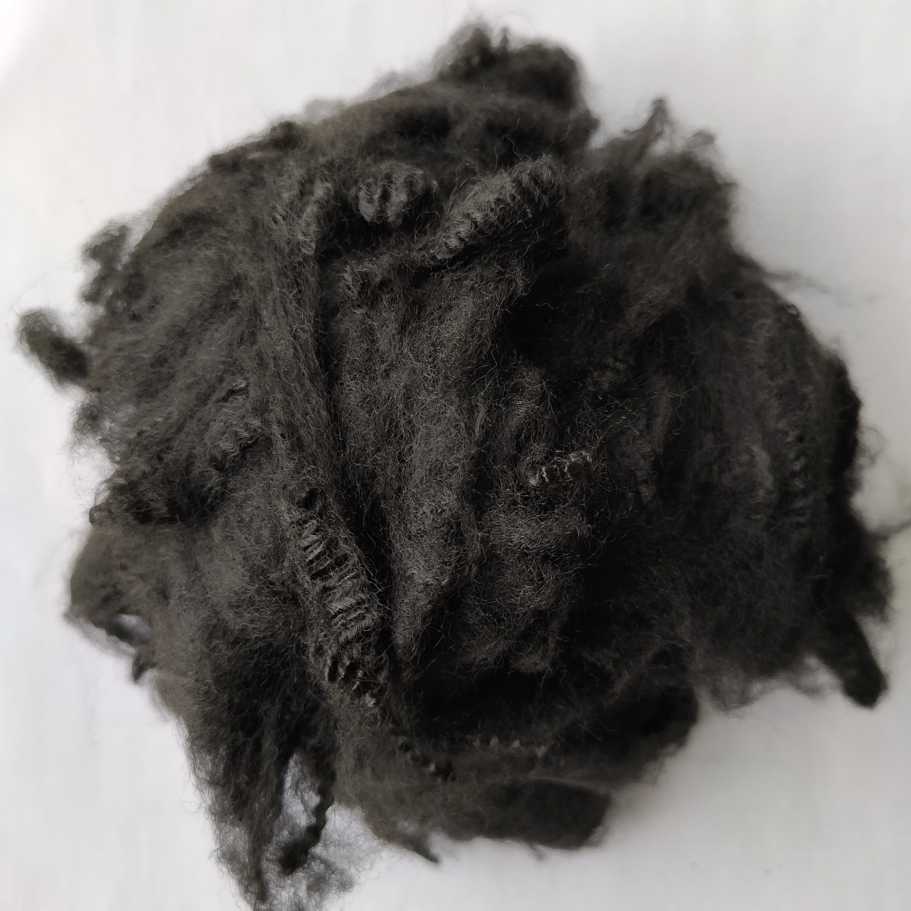 regenerated 1.4D 1.5D 3D 6D 7D 15D black polyester staple fiber