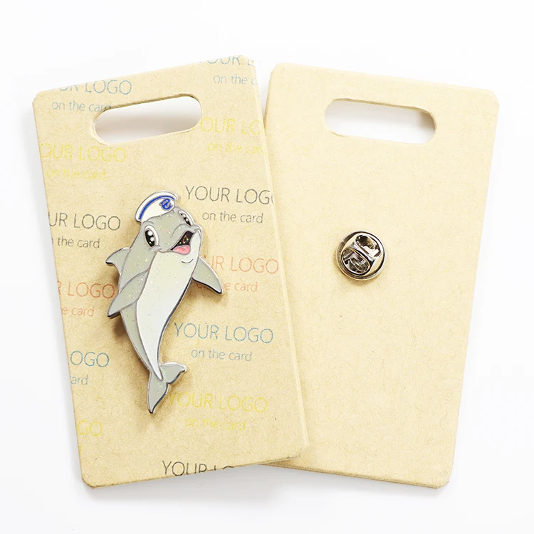 High quality personalize supplier custom cute anime trendy glitter enamel pin with a backing card