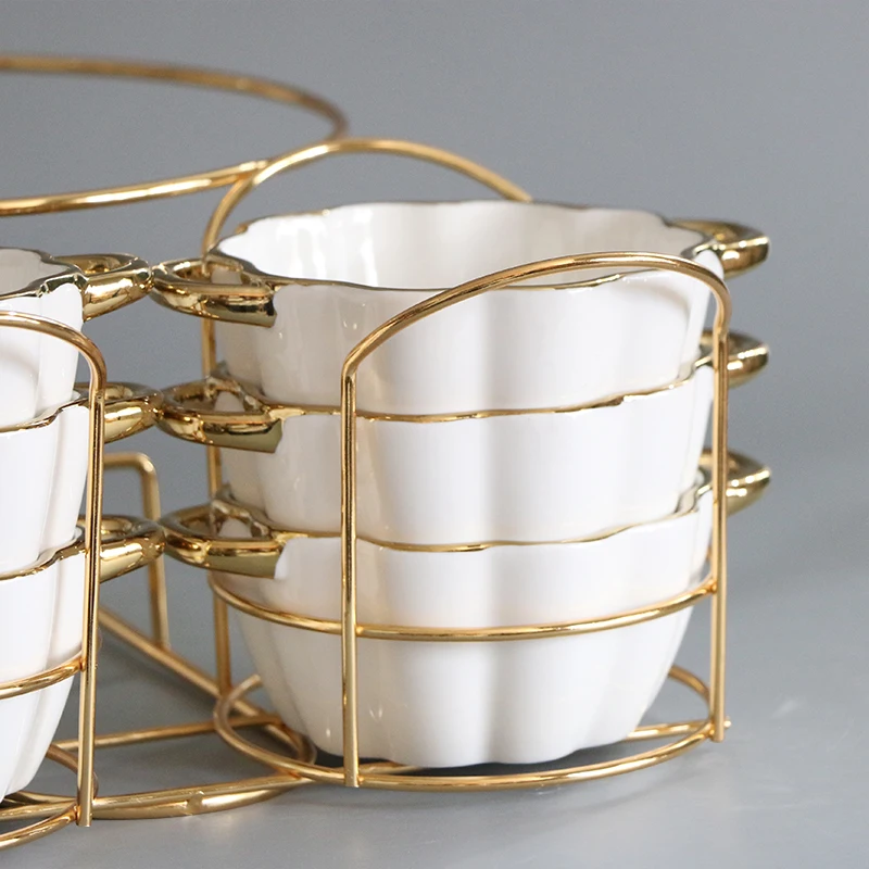 Custom pumpkin embossed gold plated cute delicate small bowl pumpkin ceramic bowl