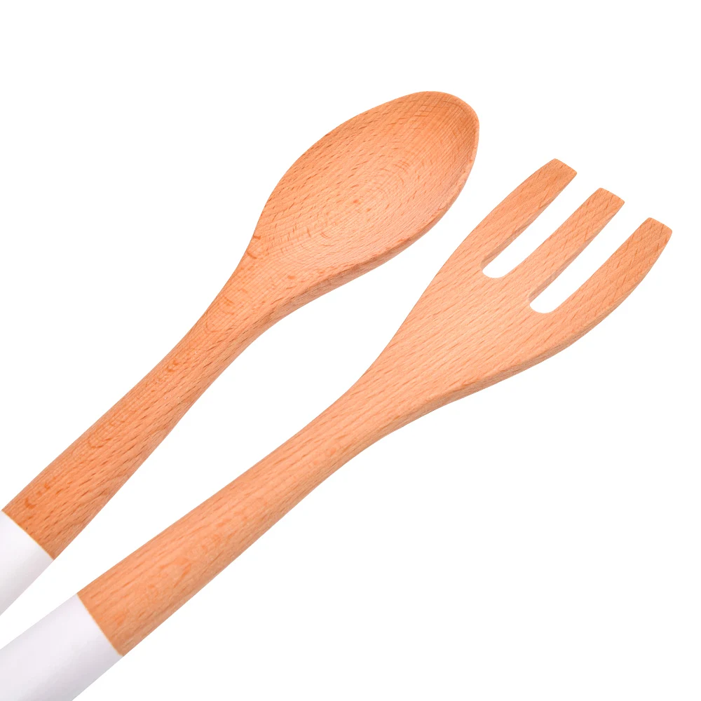 TAOTAOJU Kitchenware Custom Pasta Tools Nonstick Kitchen Cookware Two Piece Set Variable Handle Color Beech Spatula spoon Set