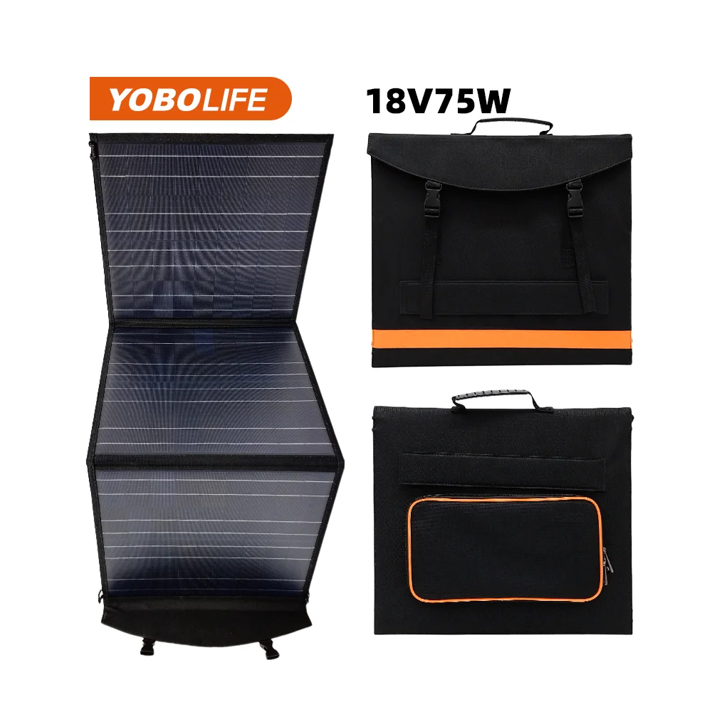 Hot Sale Waterproof Portable Flexible Solar Generator 18V 75W 100W Solar Panel Power Supply USB DC Output for home Camping kit