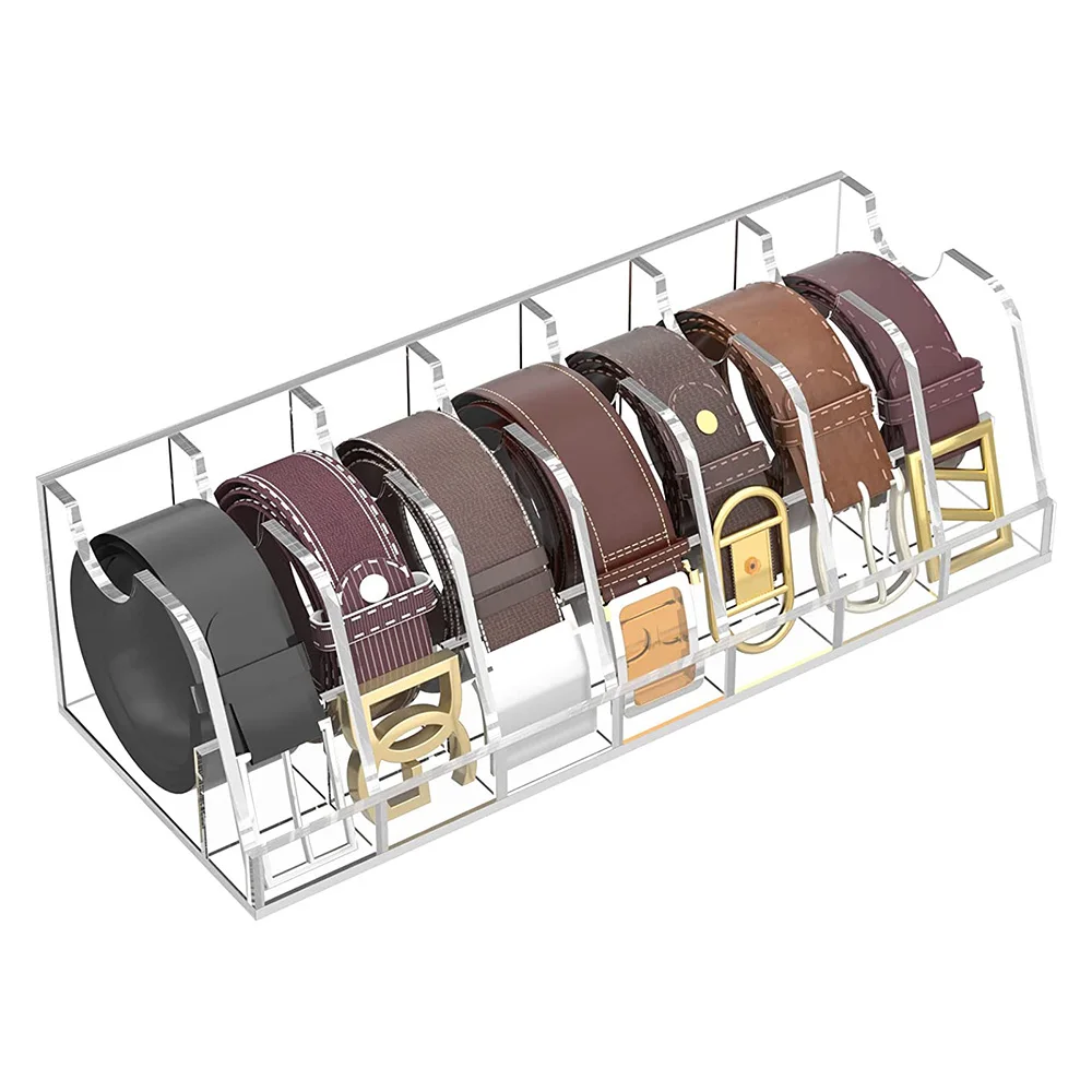 Acrylic Belt Holder Display For Closet Drawer 7 Pcs Clear Acrylic Belt Organizer