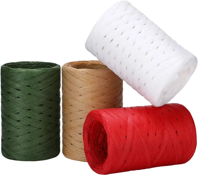 1/4 Inch 218 Yards Raffia Paper Craft Ribbon Packing Paper Twine for Florist Bouquets