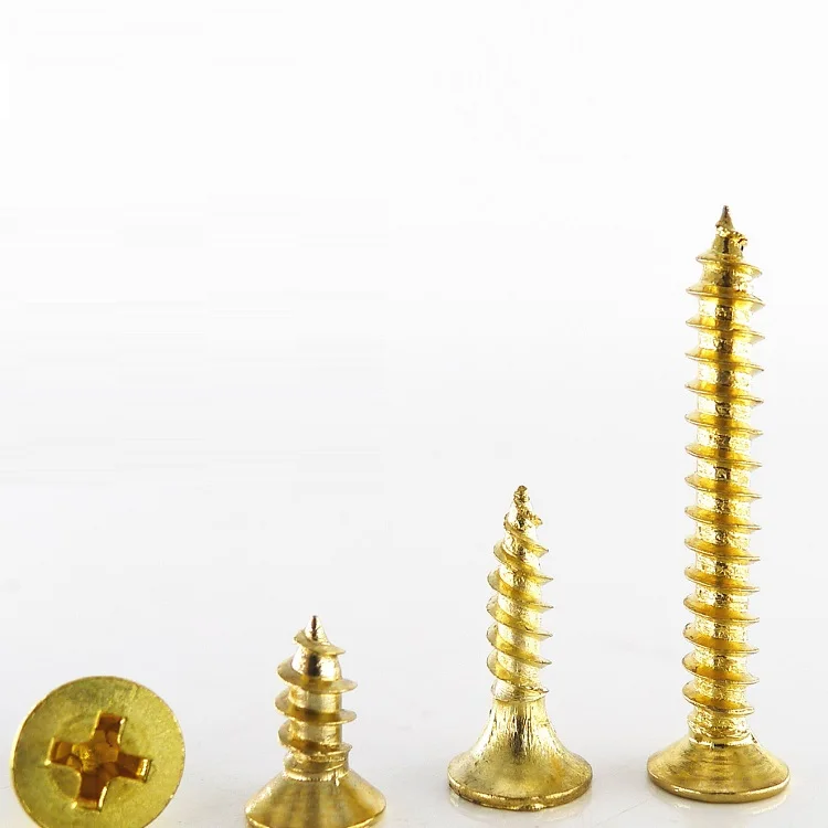 M2x8 Gold plating Carbon steel Cross flat head self tapping screws