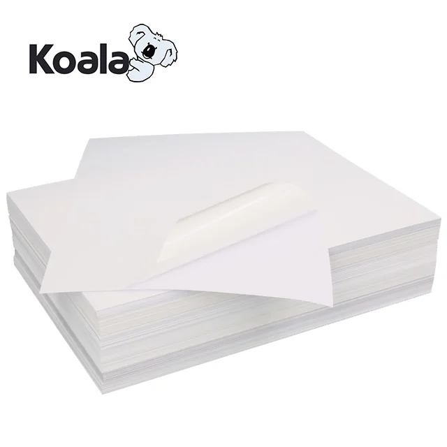 koala Factory 80um Inkjet transparent waterproof PET Adhesive label For Sticking A4*50 Sheets