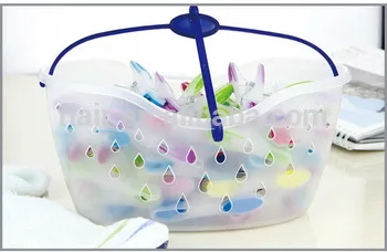 high quality hold all kinds of small sundries clothes pegs with plastic basket pegs in basket
