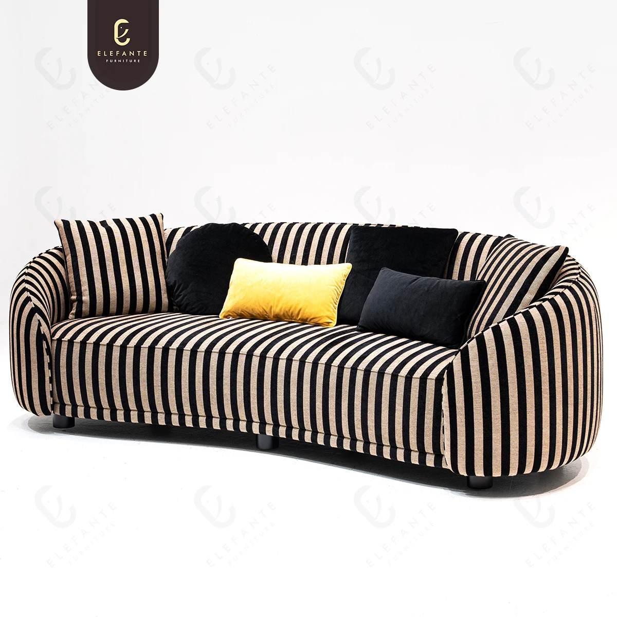 Modern Fabric Section Sofa Set Furniture Living Room Stripe Sofa
