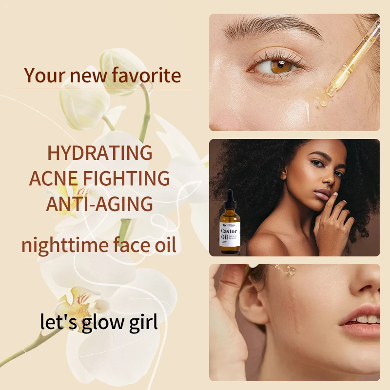 60ml Eyelashes Eyebrows Hair Growth Essential Oil Refined Castor Oil Organic Eyelash Enhancer Eyelash Growth Oil