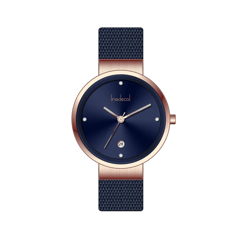  INGDECOL Top quality all stainless steel lady diamond watch minimalist