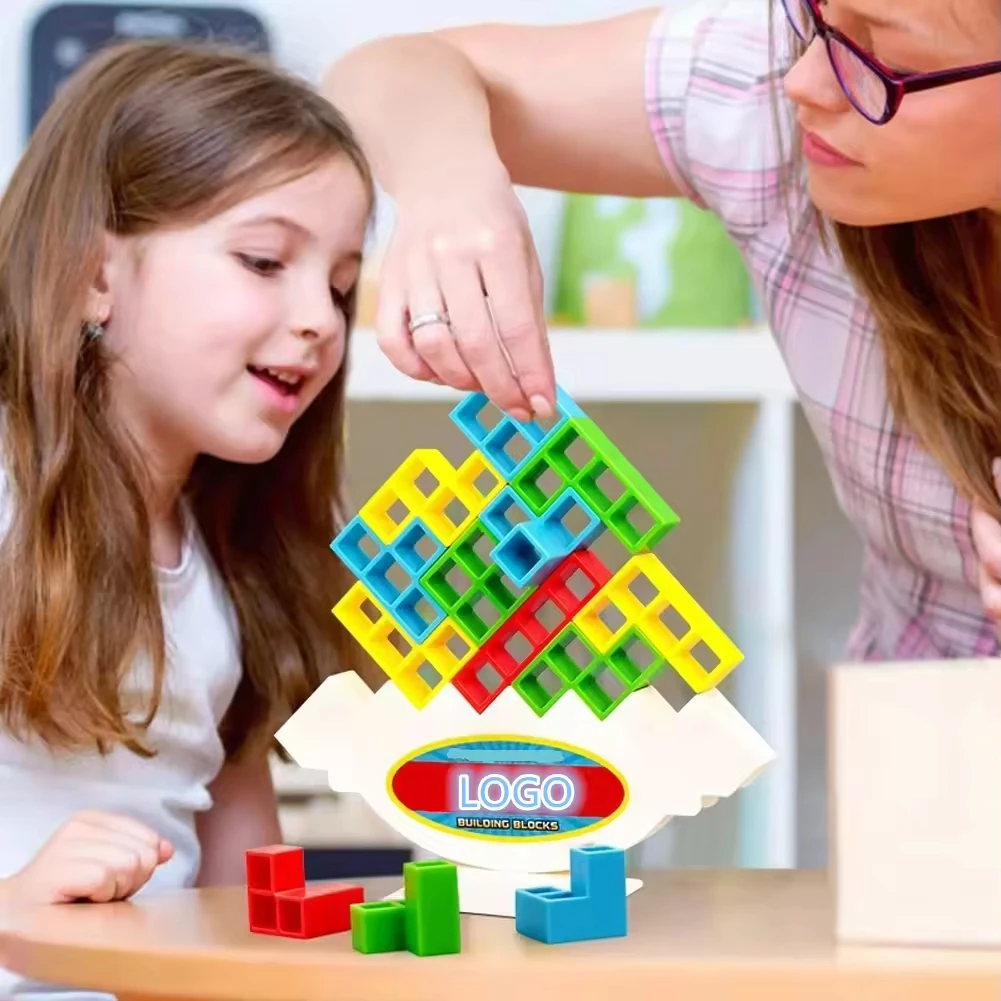 TetraTower Game Stacking Blocks Stack Building Blocks Balance Puzzle Board Assembly Bricks Educational Toys for kids