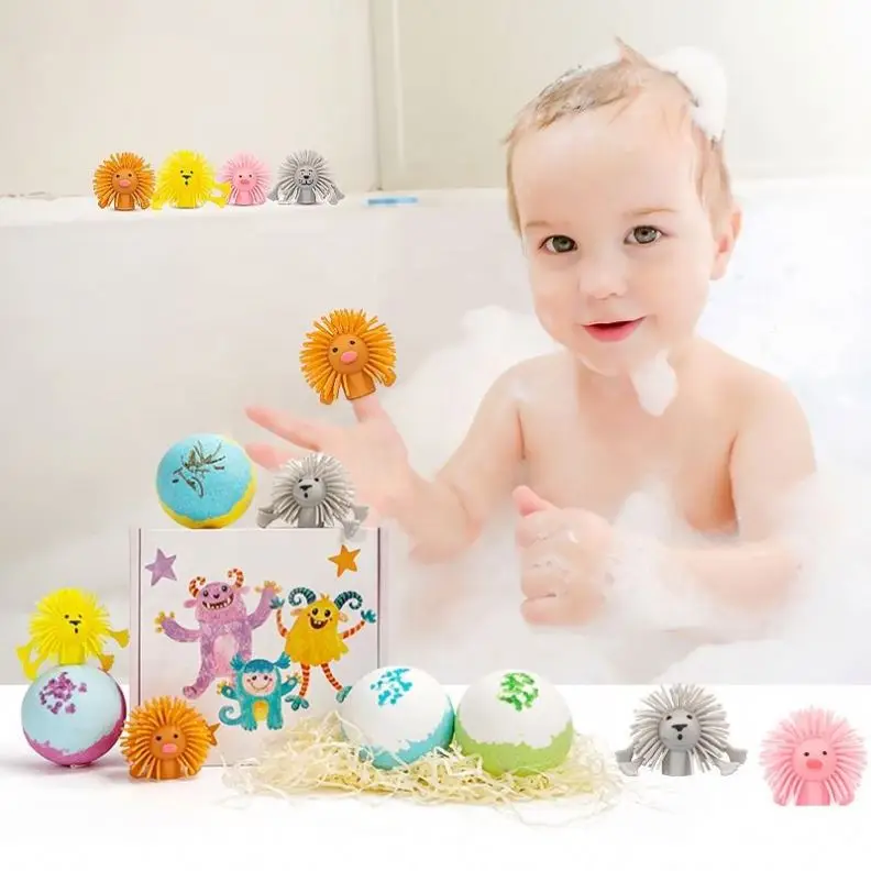 Bomb Vegan Organic Set With For Toys Toy Gift Fizzy Surprise Fizzies Inside Natural Wholesale Baby Hot Private Kids Bath Bombs