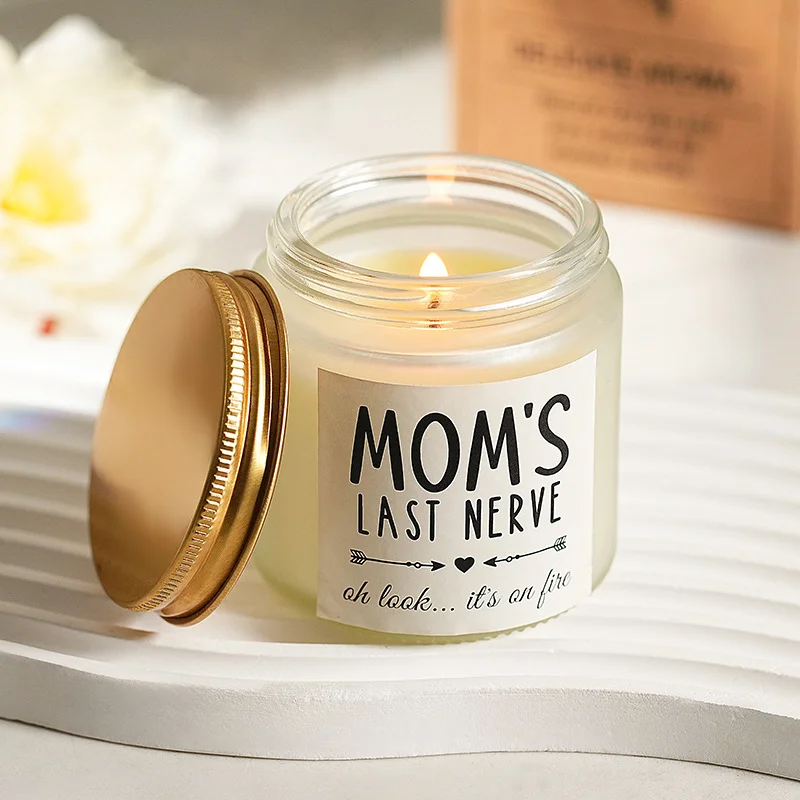 Wholesale Scented Soy Wax Aromatic Candle Gift With Lid Frosted Glass  Jar Candles