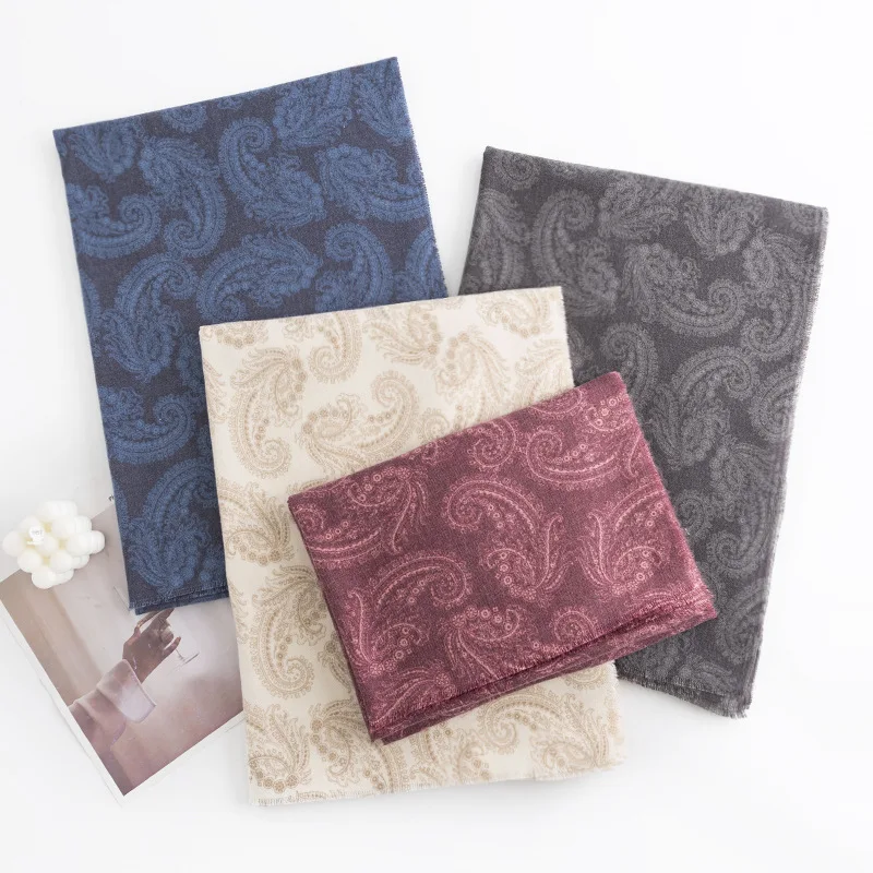 Wholesale winter scarves Imitation cashmere shawls women retro cashew flower ethnic scarf shawls