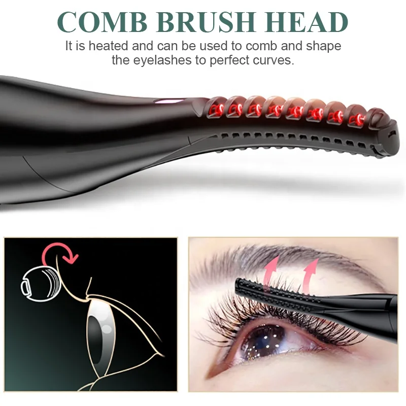 2 in 1 Portable Electric Eyelash Curlers Mini Curling Lash Clip Comb Rizador de Pestanas Heated Eyelash Curler