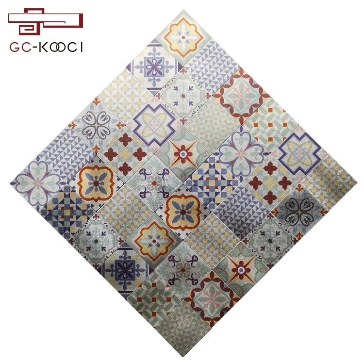 Self adhesive inkjet printed aluminum composite panel mosaic tile various Patterns mix wall decoration mosaic