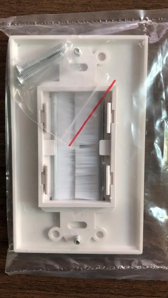 Single Gang White with white color brush  wall plate USA standard