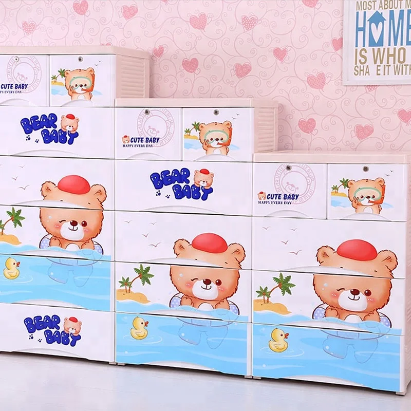 China Manufacturer Haogle Clothes Closet Plastic Storage Drawers Bedroom Living Room Furniture Plastic Wardrobe Cabinet