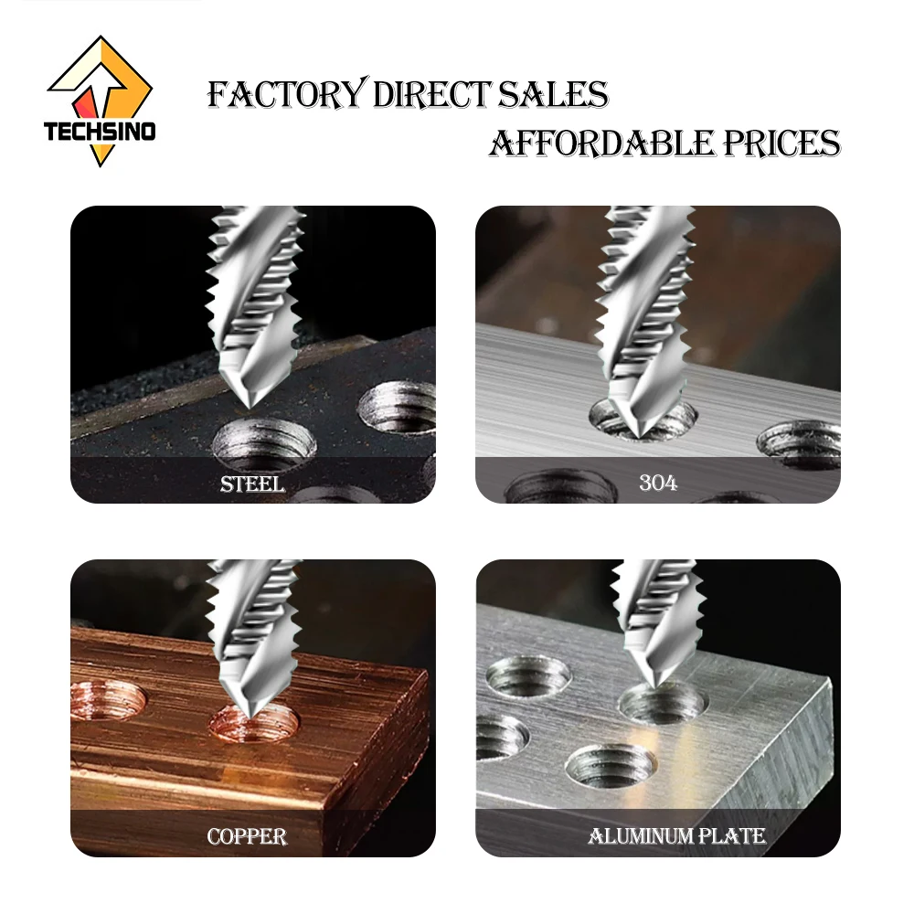 Cobalt-Containing Titanium Plating Machine with T605 JIS Spiral Flute Metric Coarse Tap  Spiral Tap with Tip threading taps