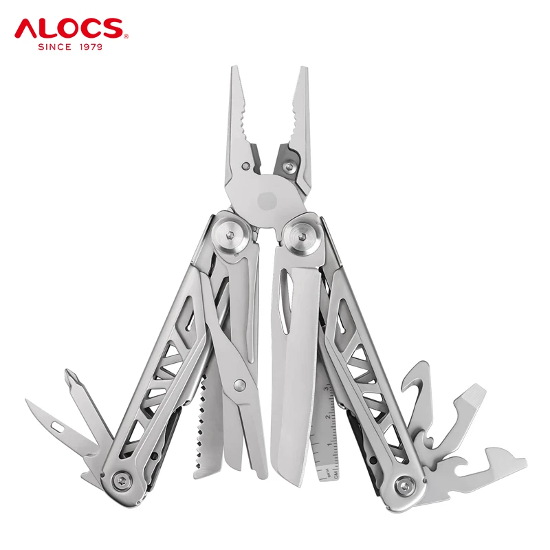Alocs Foldable Outdoor Survival Tools Camping Hiking Emergency Multi Function Tactical Pocket Knife Pliers Multi Tools Pliers