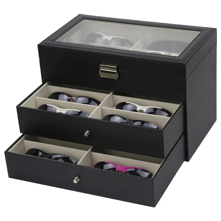 3 Layer 18 Slots Eyeglass Sunglass Storage Watch Box Eyewear Accessories Display Glasses Storage Case Organizer
