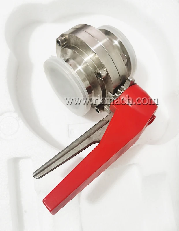 Sesame paste trigger type 38mm sanitary tri clamp butterfly valve