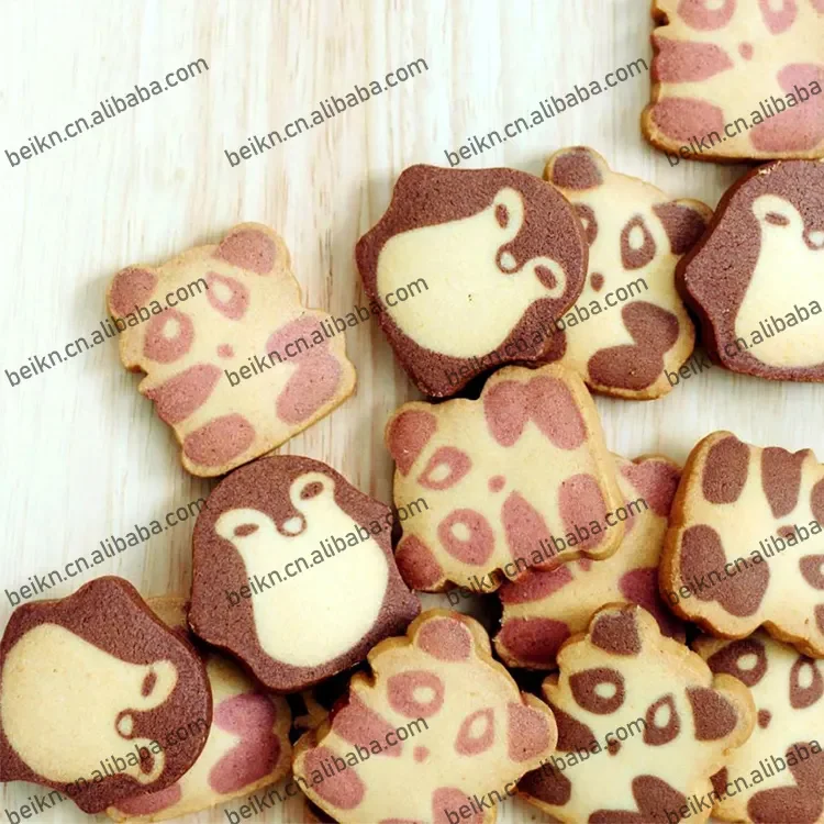 Multi-functional Automatic Panda Biscuit Making Machine Stuffed Cookies Encrusting Machine