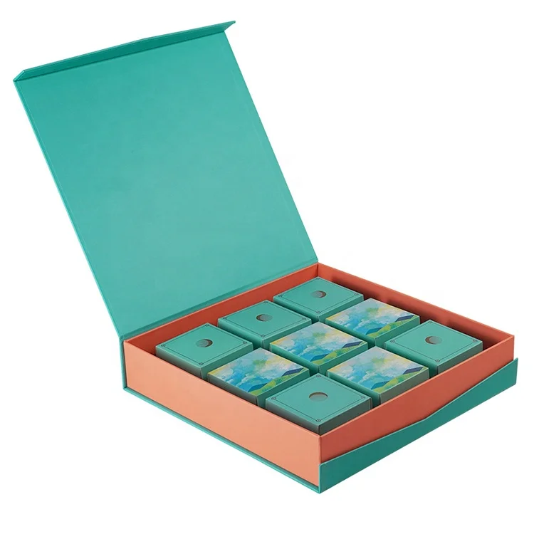 Recycled luxury custom rigid cardboard clamshell paper box food moon cake biscuits candy chocolate magnetic packaging box