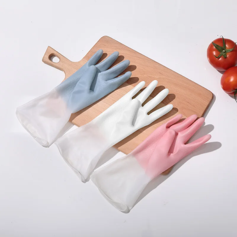 Dishwashing Cleaning Gloves Scrubber Dish Washing Sponge Rubber Gloves Kitchen Cleaning Tools