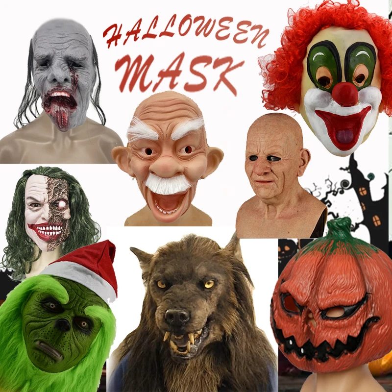 Halloween Terrible Party Event Festival Mask Halloween Party Mask Scary Masquerade Latex Mask for Halloween Eve