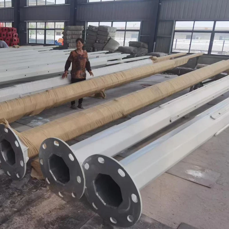 High quality galvanized 9m single arm street light pole solar street lamp pole