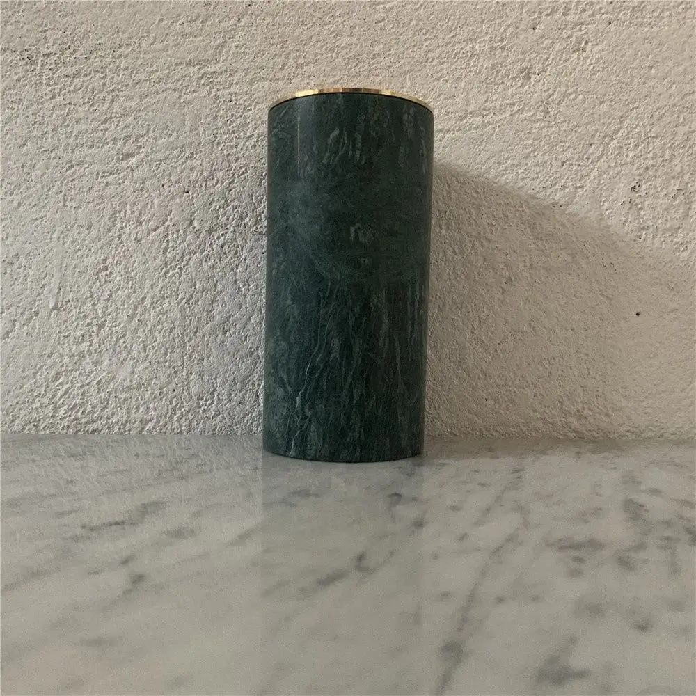 SHIHUI Natural Marble Candlestick Holder Custom Logo Round Decorative Marble Candle Jar for Home Decor Wholesale