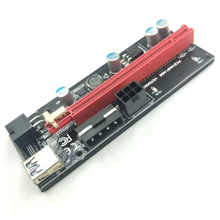 Светодиодный светильник позолоченный подъемник 009s plus usb 3,0 PCI Express X16 расширитель конденсаторы PCIE gpu карта расширения
