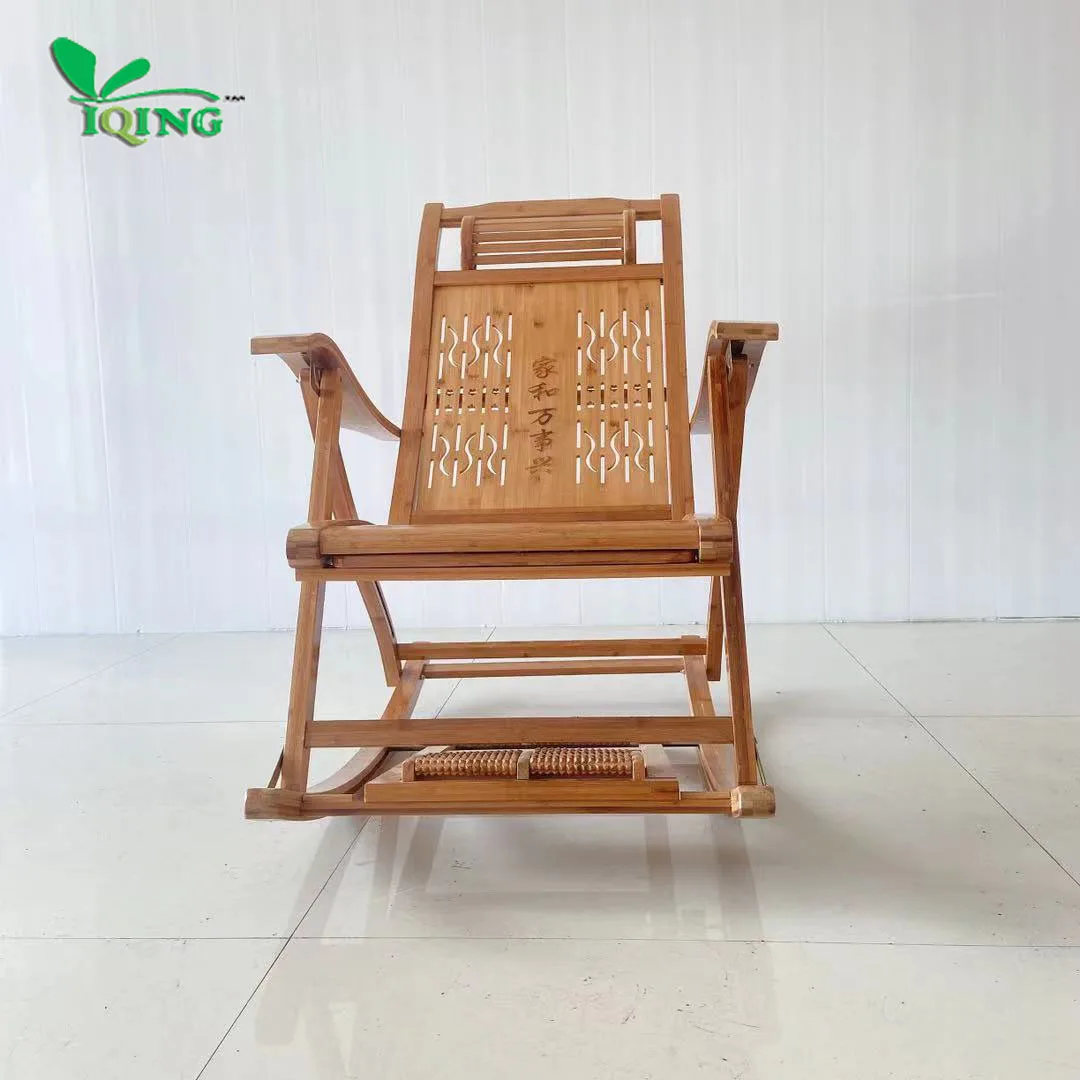 Multi Scenario Application Elegant Adult Rocking Chair Folding Bamboo Rocking Chair With Cushion Wholesale Customization