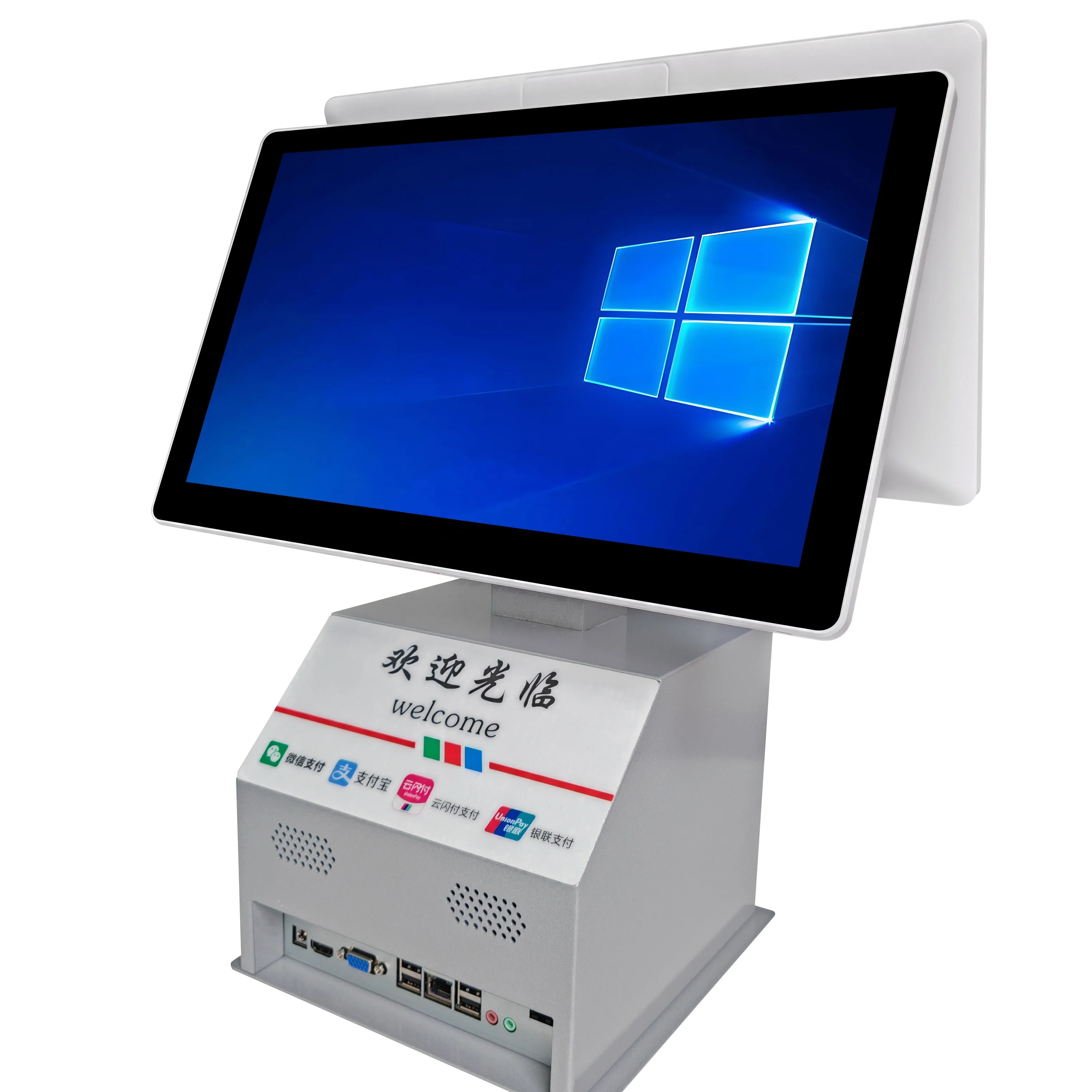 Аппарат для windows и Android pos с двойным экраном встроенный в 58 мм Термопринтер кассовый аппарат