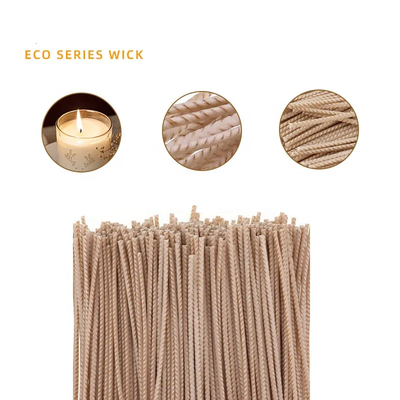 10pcs Pack No Base ECO Wicks 15cm Thick Smokeless Pre Waxed Cotton Wick  for Candle Making