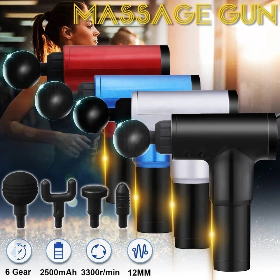 Muscl Massage Gun KH-320 Handheld Deep Tissue Vibration Massage Gun Rechargeable Device with 4 Massage Head 6 Speeds
