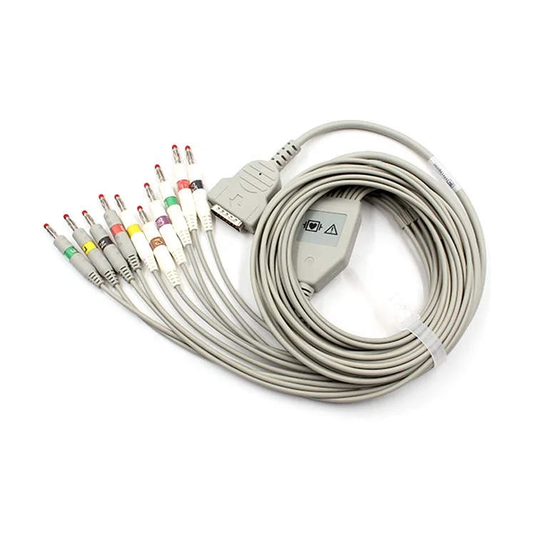 Plinma OEM medical supplier One-Piece 10-Lead ECG patient cable EKG Cable lead wire
