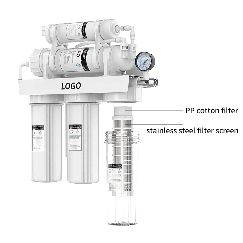 Level 6 reverse osmosis water purifier Drinking water filter commercial reverse osmosis filtration system High flow rate 600GPD