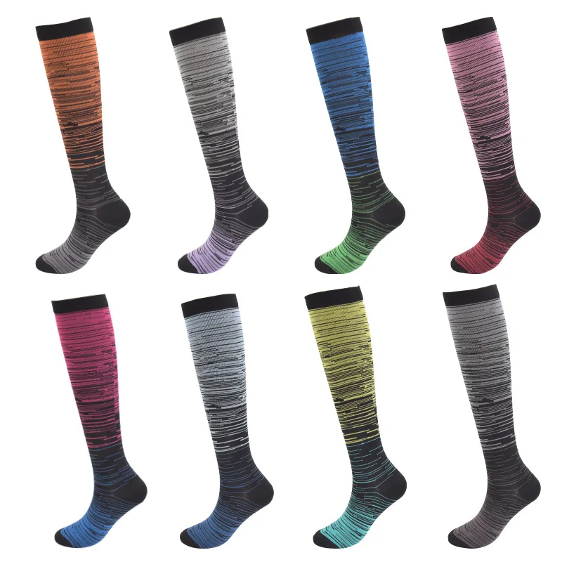 OEM Knee High Men Compression Yoga Soccer Socks Custom Logo Football Socks Design Compression Breathable Running Socks