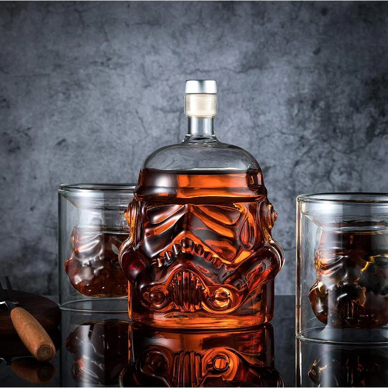 750 ml handmade champagne vodka liquor wine glass bottle whiskey glass bottle with cork stopper