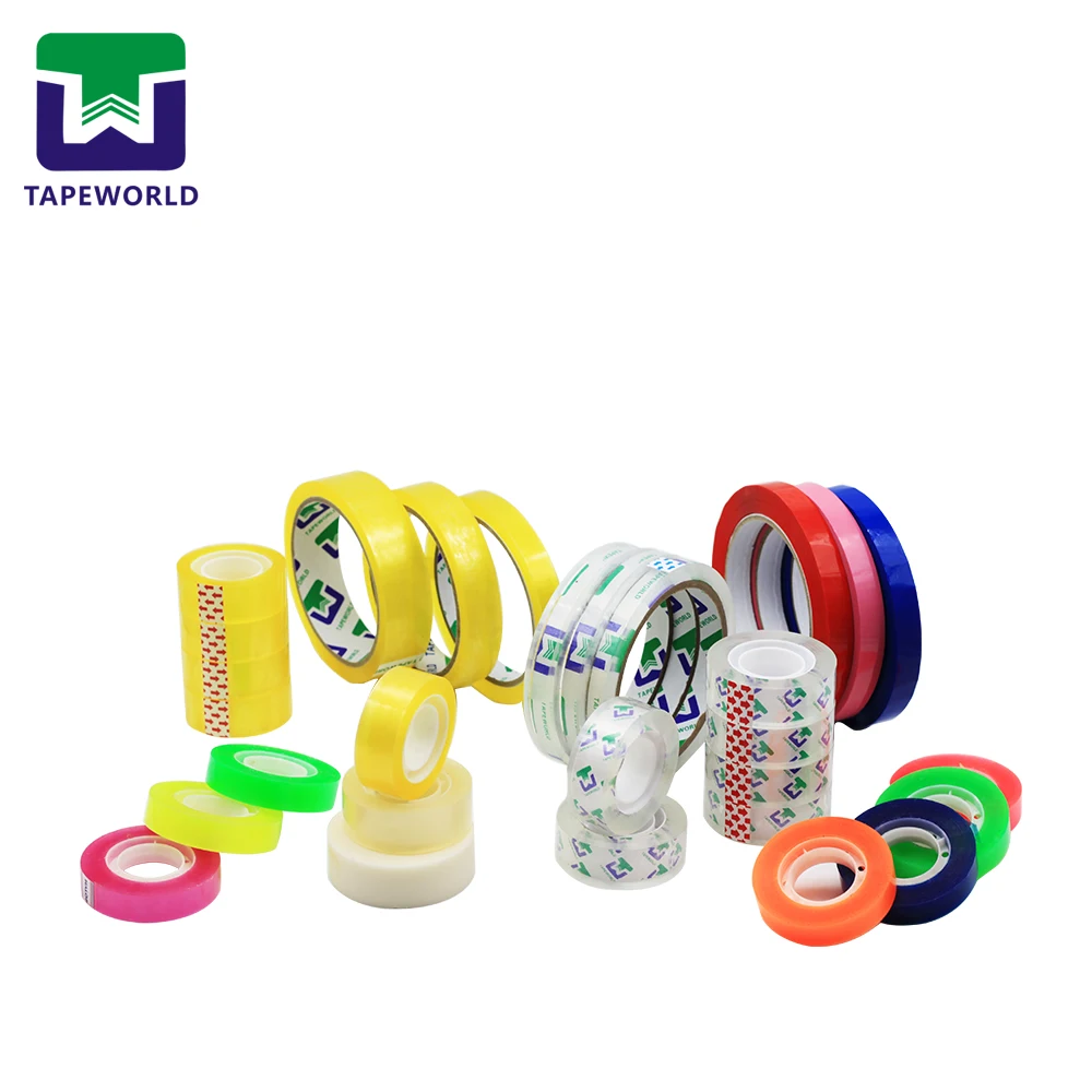 Famous Brand Clear BOPP Stationery Tape Small Adhesive Packing Tape Transparent tape for Students Kids