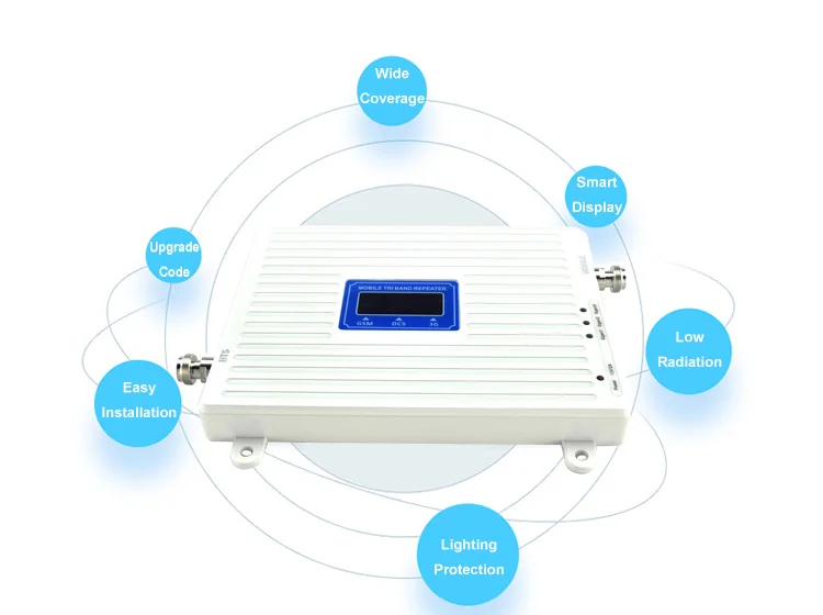 Intelligent cell phone network booster 900mhz 1800mhz 2100mhz cell phone signal booster gsm signal booster for 2G 3G 4G